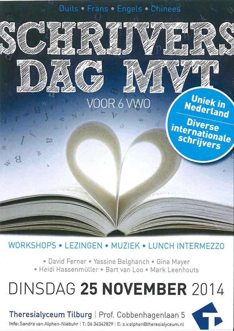 Eerste editie Internationale Schrijversdag #Theresialyceum bit.ly/1xwsQIu #Tilburg
