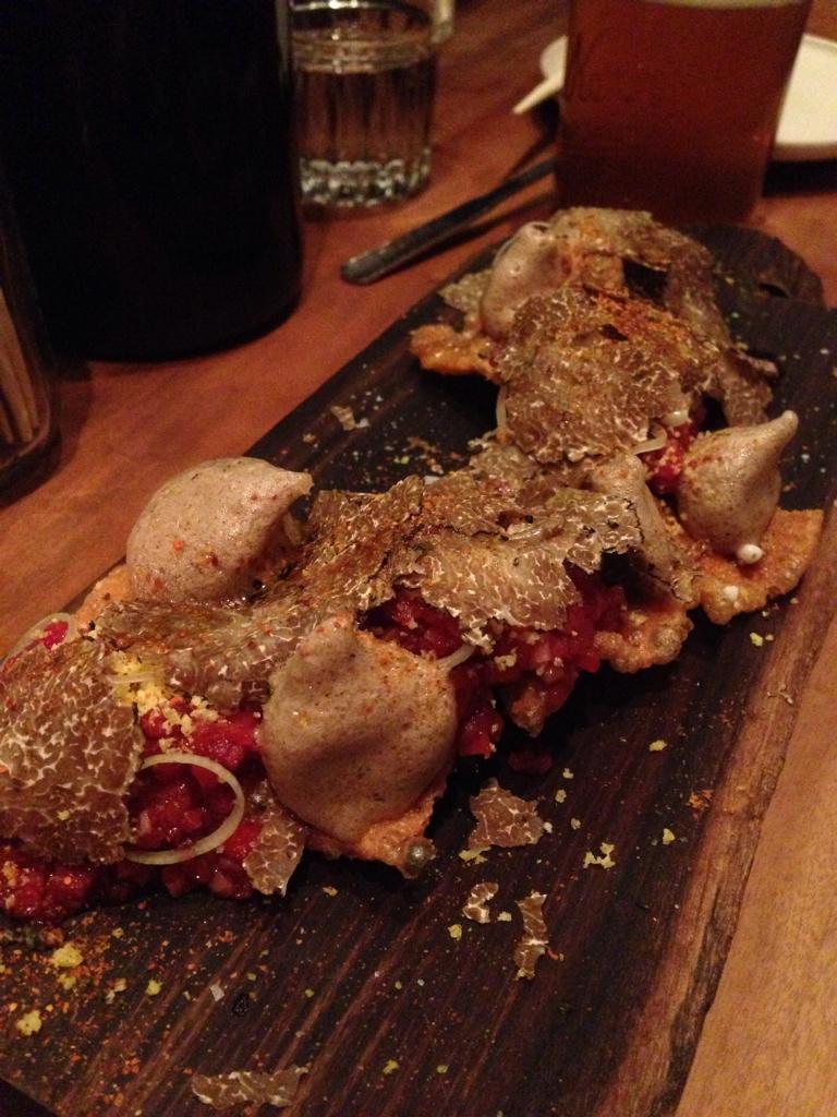 Fantastic dinner <a href="/NamuSF/">Namu</a> last night! Gorgeous wagyu steak tartare!