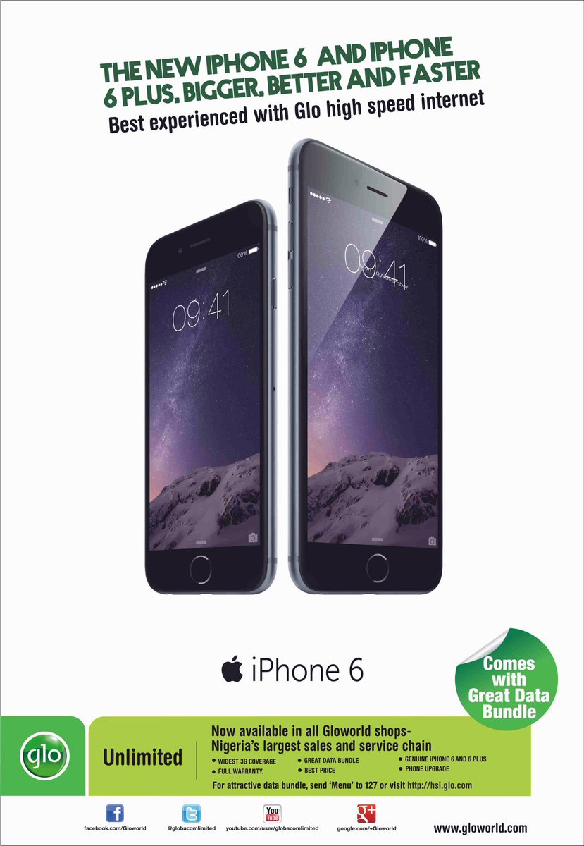 GloCare's tweet photo. We'll be partyin wit #GloAmbassadors as we do d official unveiling of #iPhone6 & #iPhone6Plus in 9ja #Iphone6launch http://t.co/jnxi0ShgFr