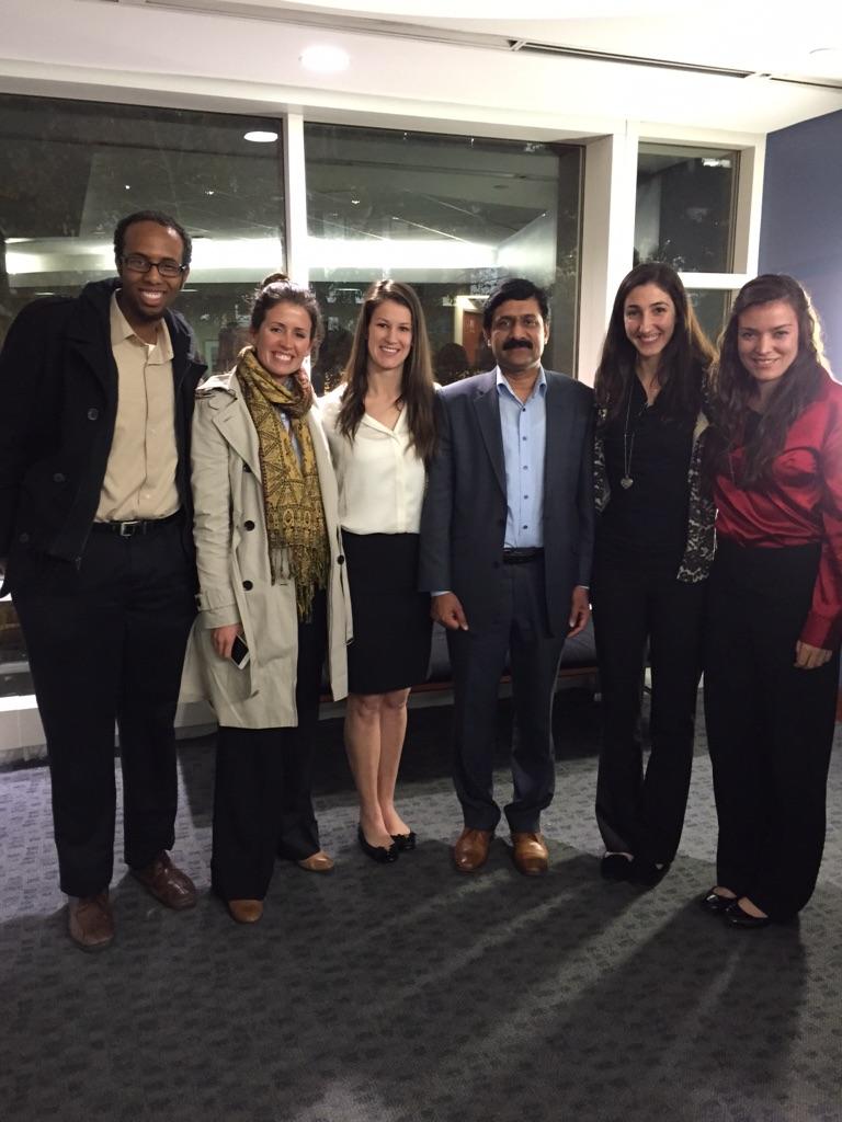 Meridian staff meet <a href="/Malala/">Malala Yousafzai</a>'s father Ziauddin, a 2010 <a href="/StateIVLP/">IVLP</a> alum, at #GW event