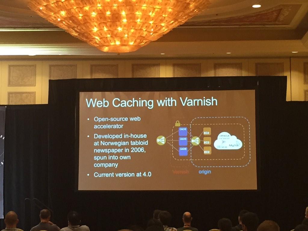 arcajay's tweet image. Speeding up your web performance with a #WebCache. @AWSreInvent #reinvent2014