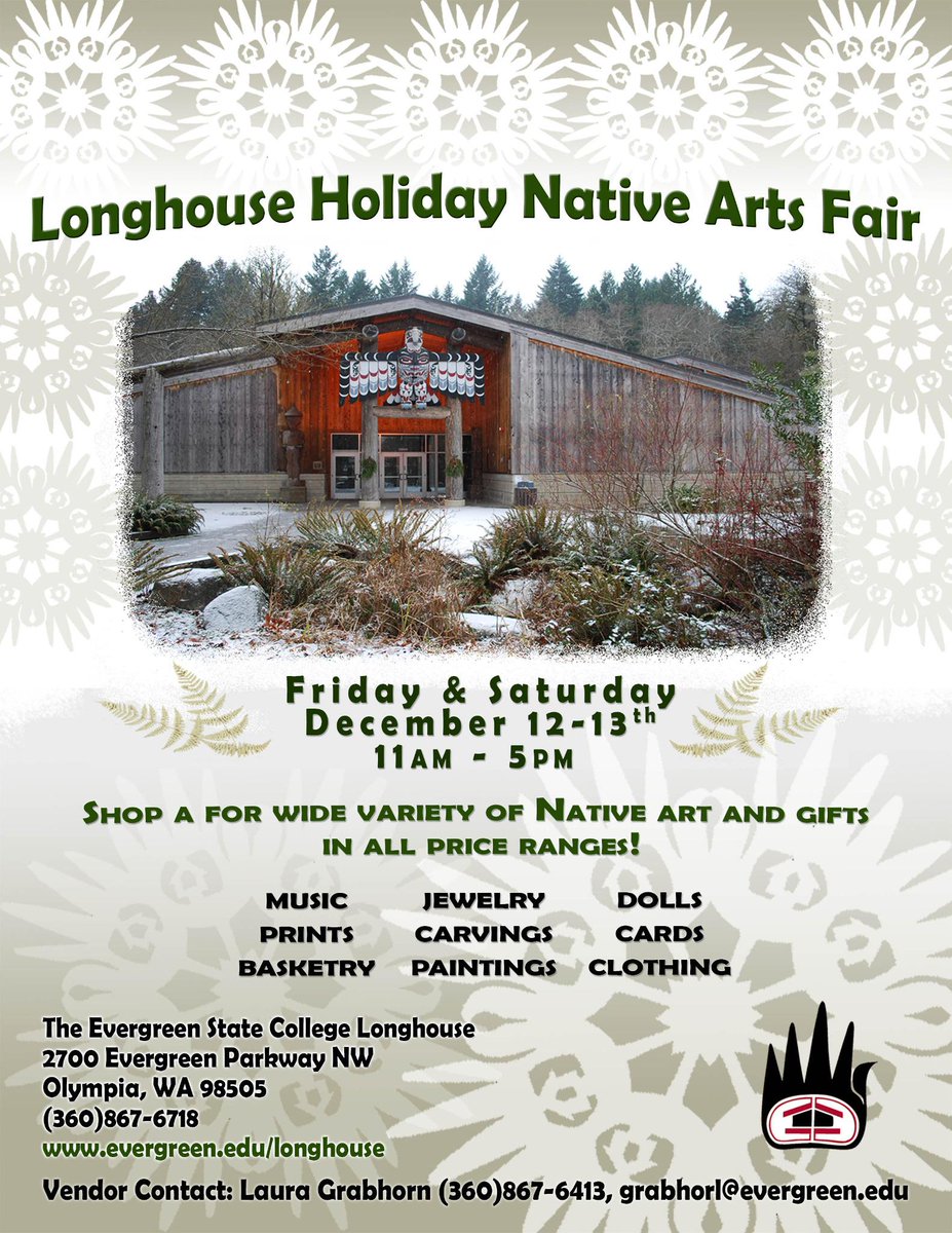 Longhouse_TESC's tweet photo. It's time for the Longhouse Holiday Native Arts Fair, one of the season's best arts markets on December 12 &amp;13 11a-5p http://t.co/62GcBqT79m
