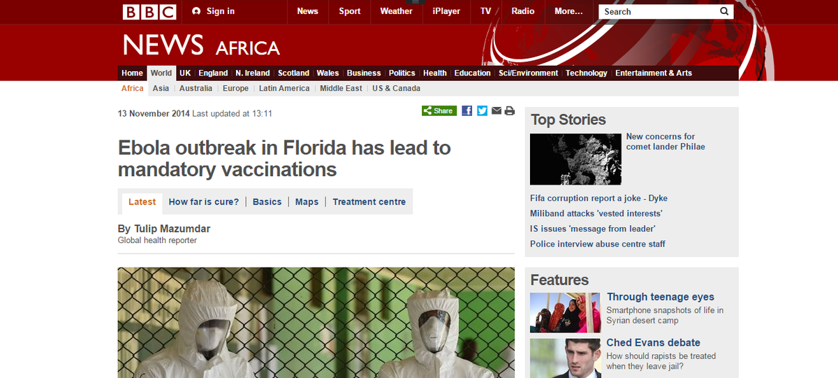 bentower99's tweet photo. #mandatoryVacinnations #Ebola  #ebolaflorida #EbolaOutbreak #ebolainflorida http://t.co/34LmFHFP3G