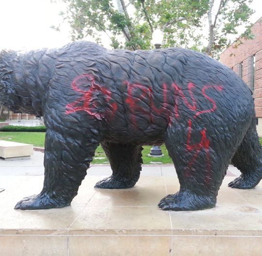 USC fan defaces UCLA's Bruin bear statue (Photo)