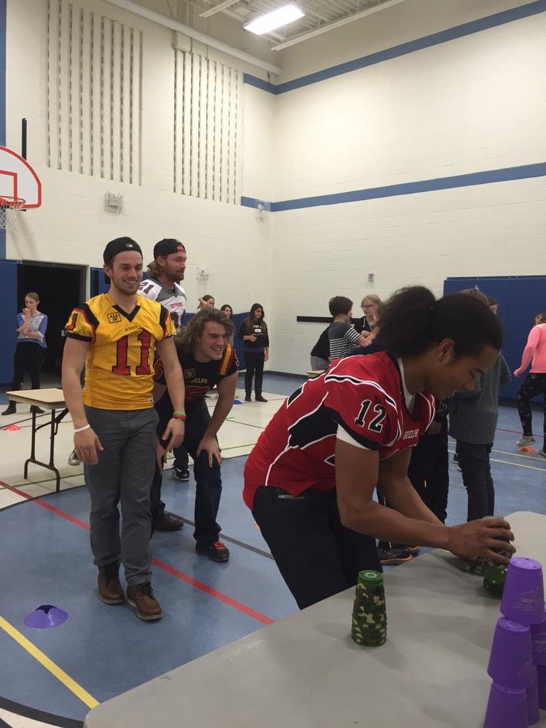 MrBrownGuelph's tweet photo. Breaking records #GWRday @SpeedStacksInc @johngaltps @ugdsb with spec guests from @uofg @GryphonFootball WSoc http://t.co/tAUxQJ5zY8