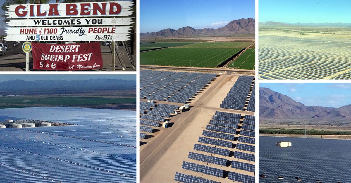 apsFYI's tweet photo. 4th @apsFYI #solar plant in @GilaBend now online, delivering energy to customers across AZ: https://t.co/fHPK1Pav2F http://t.co/Y1N4YZNXAa
