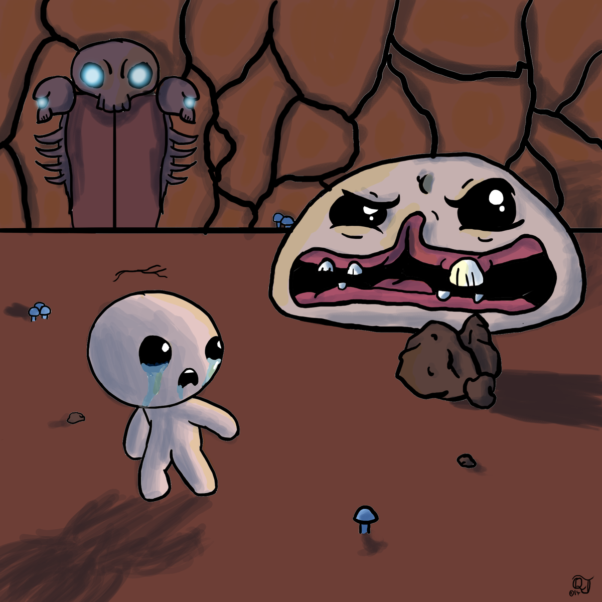 QJStreaming's tweet photo. My #BindingOfIsaacRebirth fanart, There's Something Behind You. Done on stream! http://t.co/ET8XQv6iZX