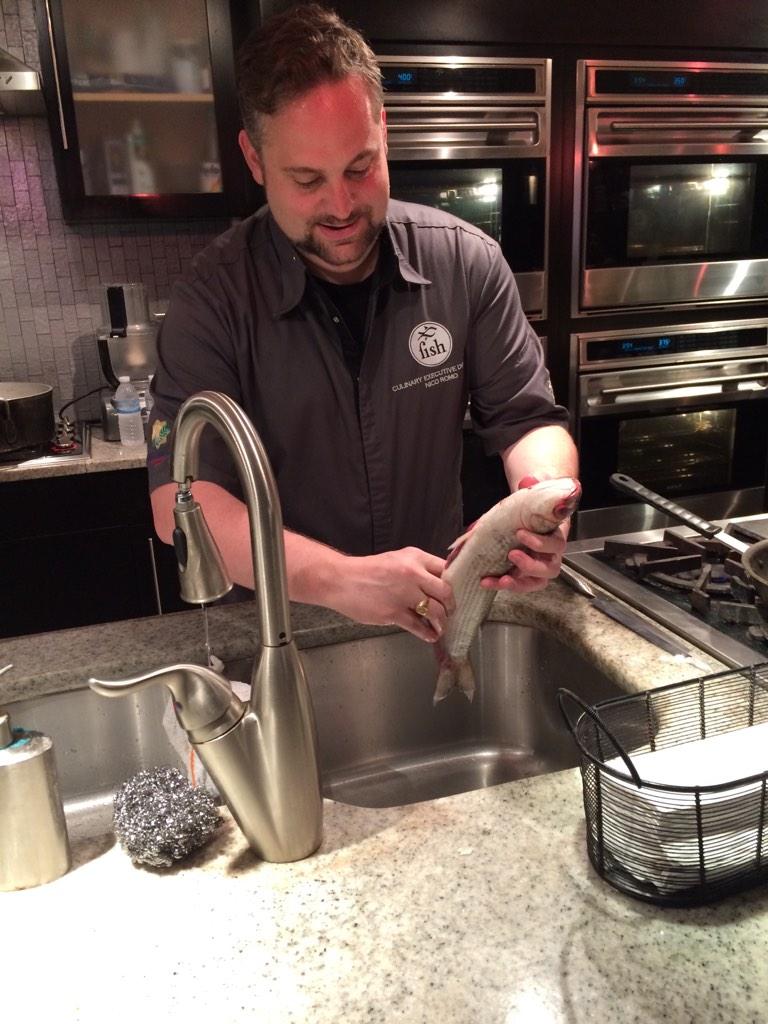 #chefnicoromo preparing Bouillabaisse with Kaffir Lime Leaf <a href="/MansionForsyth/">MansiononForsythPark</a> <a href="/The700Kitchen/">700 Kitchen Cooking</a> #SAVFandW <a href="/FishCharleston/">Coastal Fishing Guides</a>