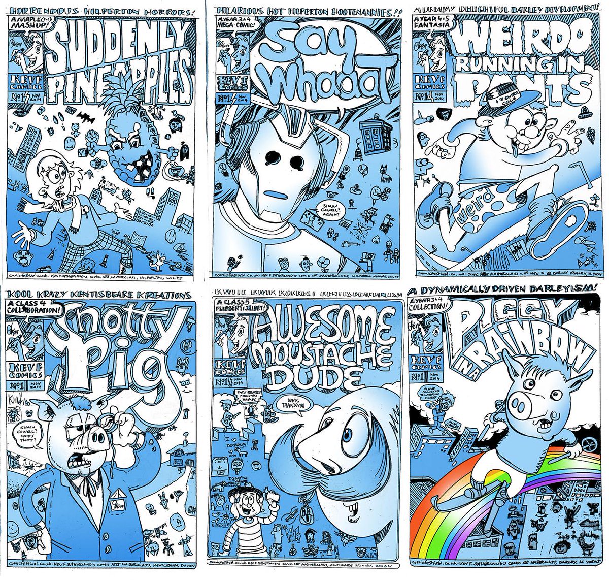KevFComicArtist's tweet photo. Awesome Moustache Dude - brand new comics by schoolkids http://t.co/tPSKwQZ8FC from Devon to North Yorks http://t.co/TQrXfsww6e