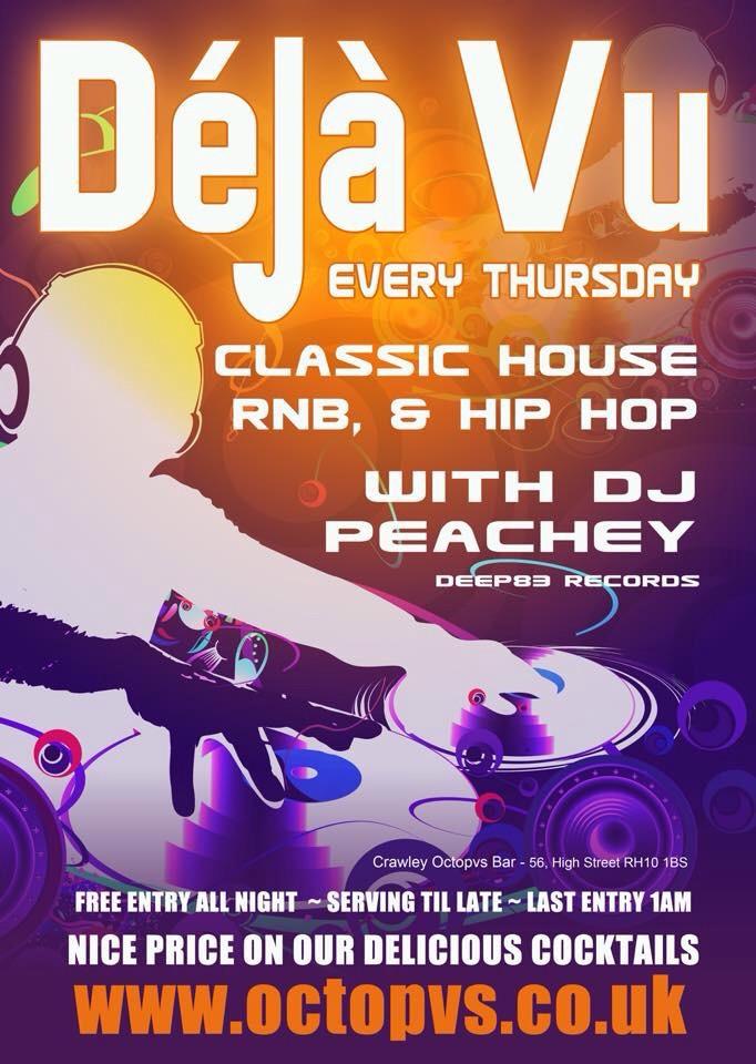 OctopvsCrawley's tweet image. DJ Peachey &amp;amp; BOGOF cocktails .. It's Thursday night guys! Free entry open til 2am xx @Deep83official