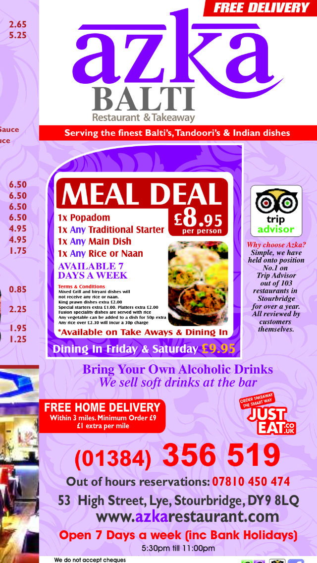 Azka_Restuarant's tweet image. hi guys check out our latest menu opt for our meal deal delicious food and great value for money
