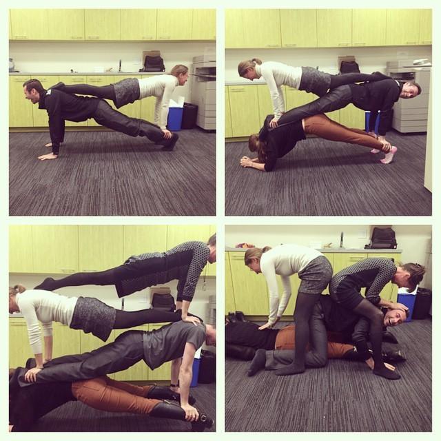 ParticipACTION's tweet photo. Practicing our tower of power! #planks #PlankChallenge #dailypl ๐ช #fitspiration #fitness #officelife #bloopers #i... http://t.co/QwRyrikjLW
