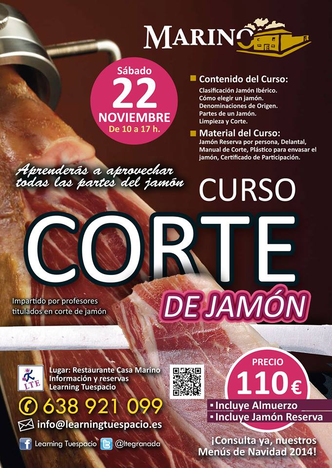 ltegranada's tweet photo. #LaHoraMagica290 Curso de corte de jamón en .@Marinoatarfe Disfruta de un producto único y su técnica de corte http://t.co/kzZ172r8md