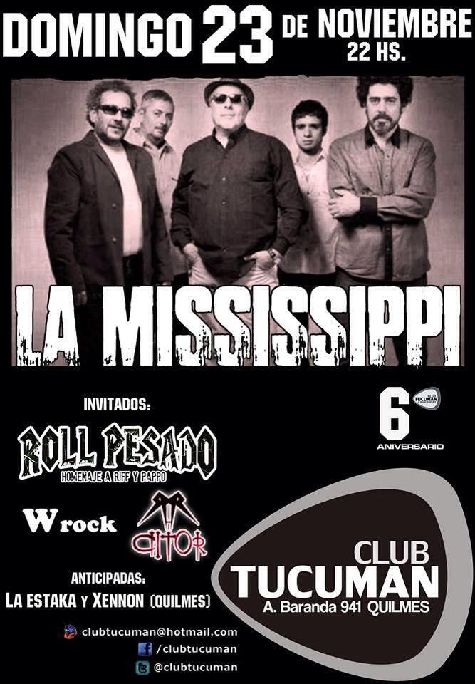 ClubTucuman's tweet image. Domingo 23/11 @lamississippi + @rollpesado + #WRock + #Othon  en @ClubTucuman Quilmes
Ant en @LaEstakaRock y #Xennom