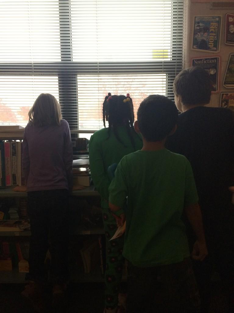 The kids were excited to see the first snow for the season! Bundle up!