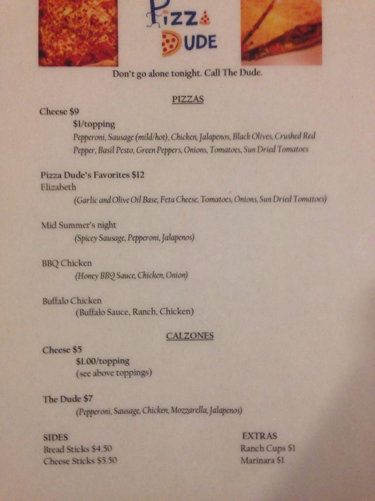 _PizzaDude_'s tweet photo. The moment you've all been waiting for: the menu http://t.co/YujFBW9Gbc