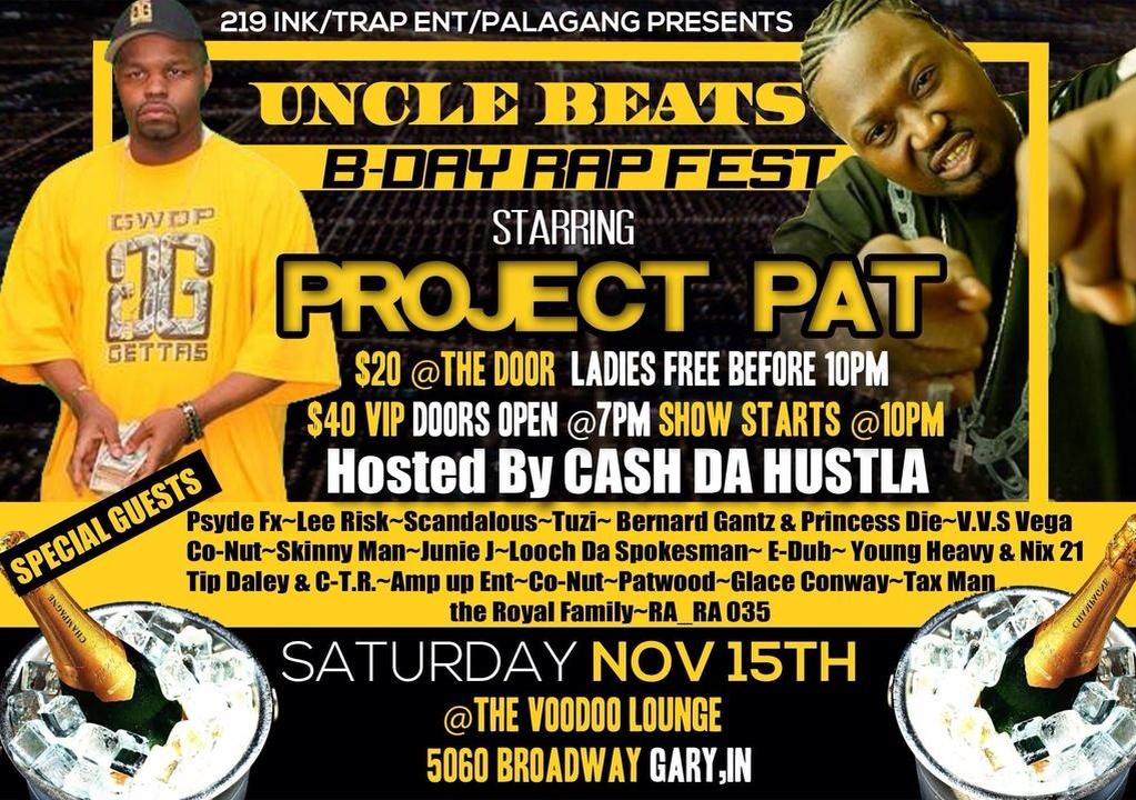 PromoGoddest's tweet photo. @danny_varcell TONIGHT
@ProjectPatHcp 
@PSYCODRAMAPSYDE 
BDAY BASH4 @UncBeats 
Hit @Inta_Tain 2Perform http://t.co/QAvyQb16D2 #VoodooLounge