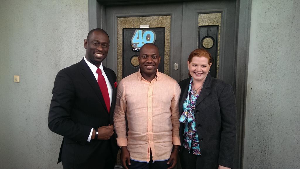 feladurotoye's tweet photo. @BIUpresident TheBishopFeb &amp; his lovely 'nicest' amazing wife Rev Lori welcome me to #BIU @dtftour http://t.co/tgTeaDeJC4
