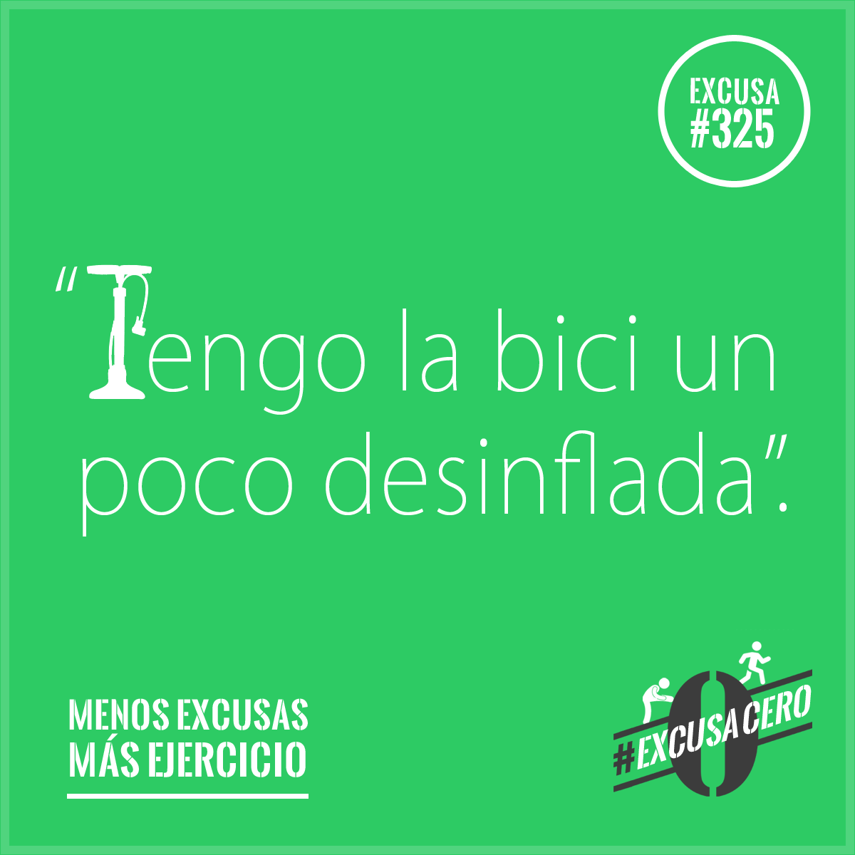 ExcusaCero's tweet photo. Siempre encontrás un pero para no hacer ejercicio. Sumate a #ExcusaCero  y empezá a sentirte bien. http://t.co/M5UGdSsuUr
