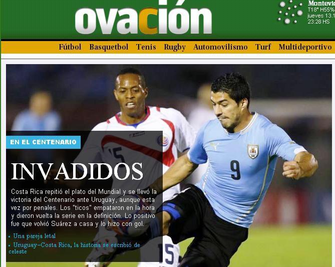 jvliorivera's tweet photo. Via @dvillanuevacnn: Así lo informan en #Uruguay, "Costa Rica repitió el plato del mundial..." http://t.co/1PylzvDZoF #LaSele #URUvsCRC