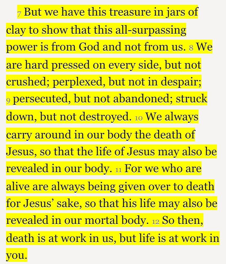 postmoderntrvsh's tweet photo. #2Corinthians4 #heartblown http://t.co/wd8QG0umoC