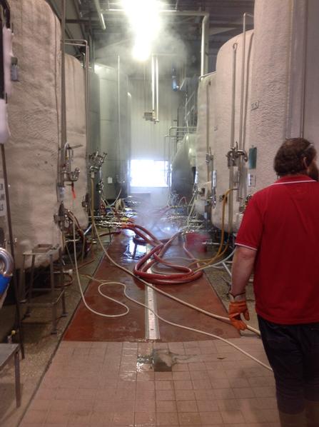 Brite beer tanks been washed. Big rock  brewery
