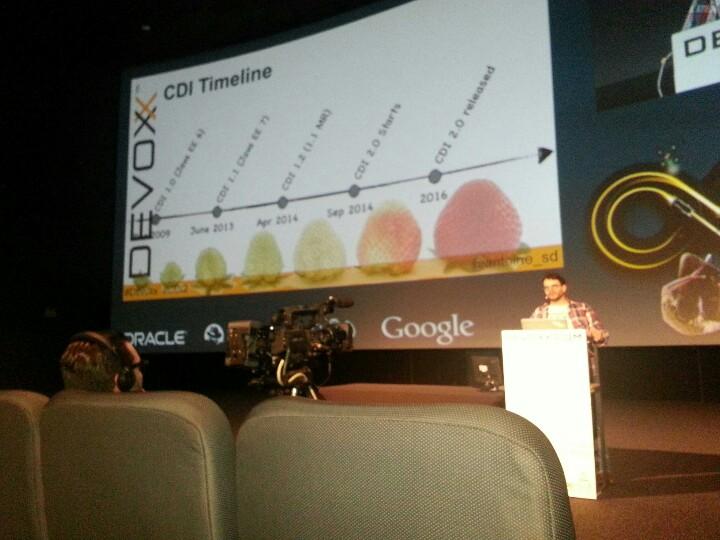 edburns's tweet image. @antoine_sd getting #Devoxx day 5 started with #cdi2