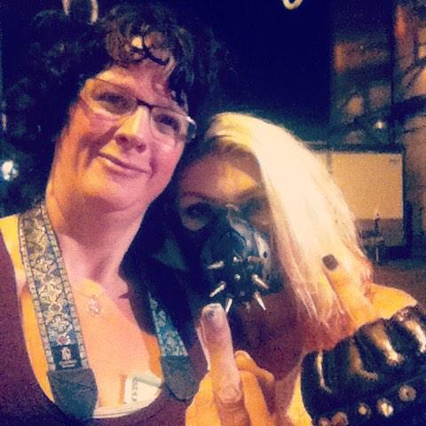 MsMelMcCurdie's tweet photo. My favourite #FOF photo #brutal #babysister and I #OnSet #TOK2 #BoundxBlood #Slaying2015 http://t.co/jxoHPlphc4 \m/ http://t.co/C9WfRLm4Nj