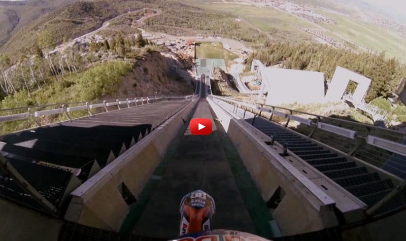 RollingCoalBaby's tweet photo. This guy dropped in on a ski ramp on his Dirt Bike: not for the faint of heart!  http://t.co/vjvIN41CCf http://t.co/2csxMFY9oi