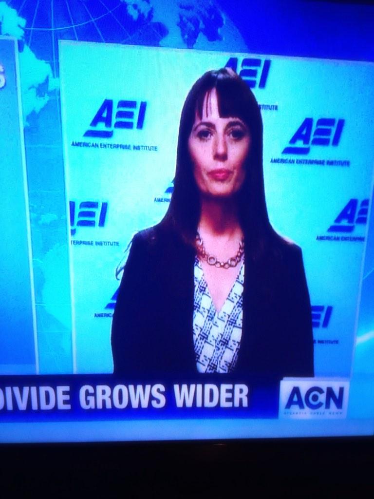 Judy__Stecker's tweet photo. .@AEInews I think the @AEI "interview" on @HBO The Newsroom premier should def count as a Sunday show. #primetimepr http://t.co/woVD4glZTR