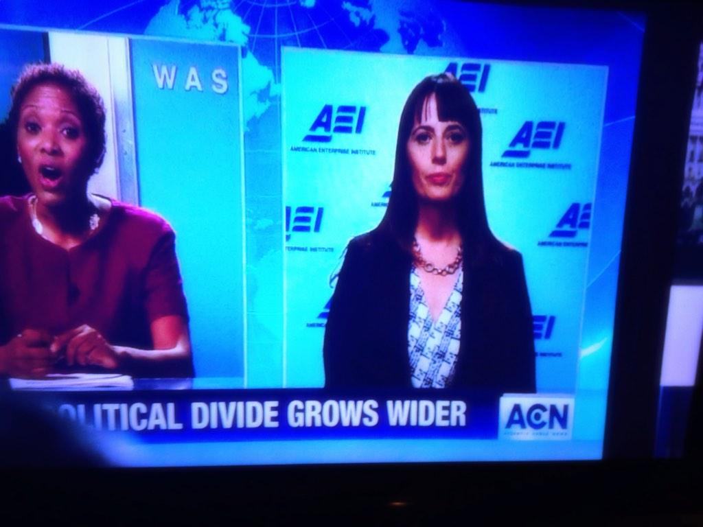 Judy__Stecker's tweet photo. .@AEInews I think the @AEI "interview" on @HBO The Newsroom premier should def count as a Sunday show. #primetimepr http://t.co/woVD4glZTR