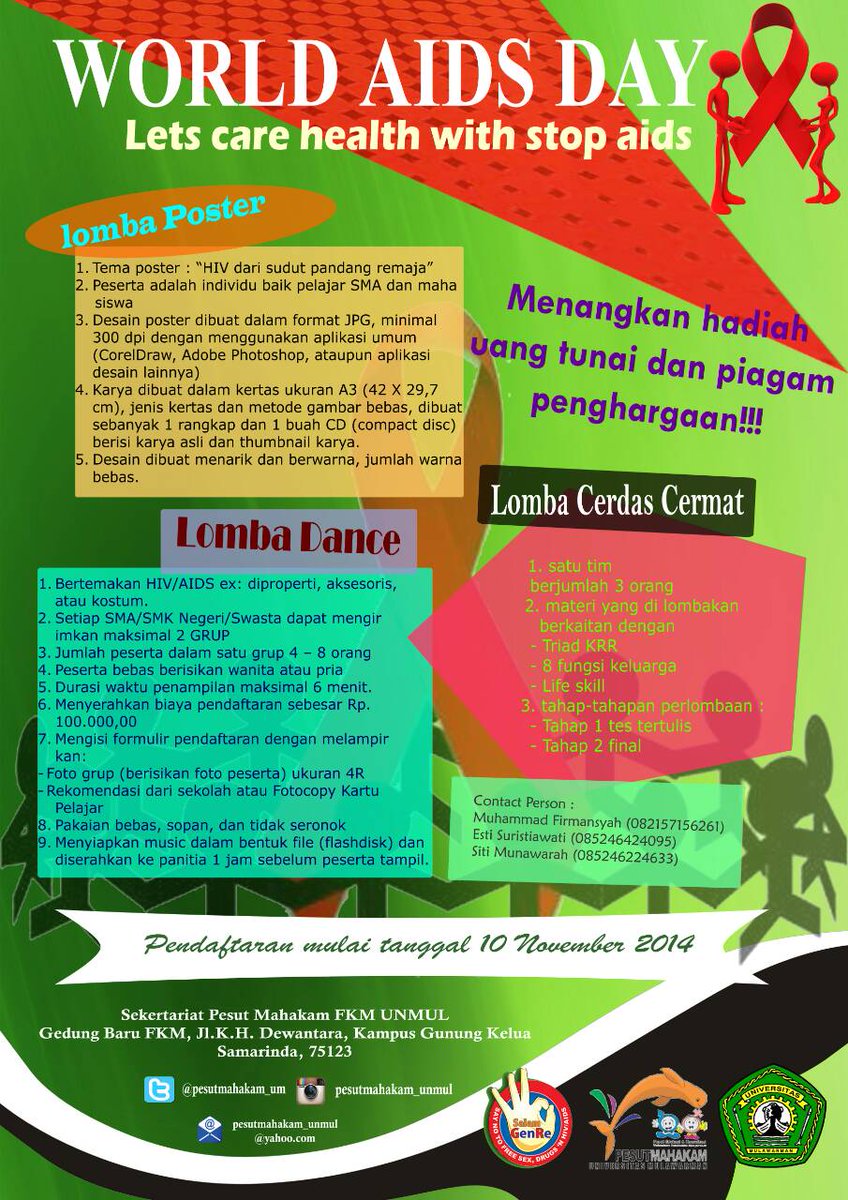 pesutmahakam_um's tweet photo. #WorldAidsDay Lets care health with stop aids Presented by: PIK @pesutmahakam_um Come and Join Us! http://t.co/AXY0laIbPA