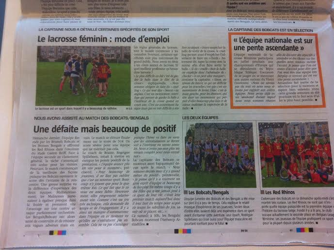 BrusselsBobcats's tweet photo. @BrusselsBobcats Bengals dans @LaCapitale_be!Pics du match &amp; interview de la capitaine @AmandineSrvt Thx @OEggermont http://t.co/0TT82J7o0P