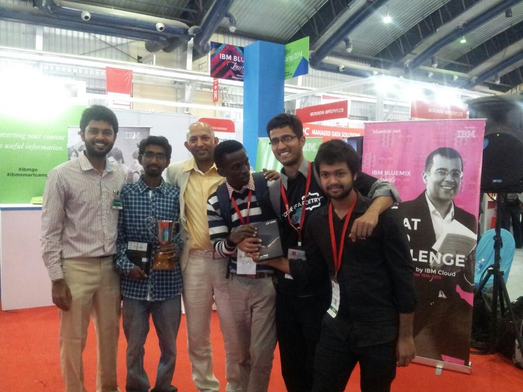 karthik_padman's tweet photo. Namma Bengaluru has got HOT talent ! Amazing time with #bluemix hackothon winners #IBMatCeBIT #IBMGE http://t.co/JOKRYRMUFL