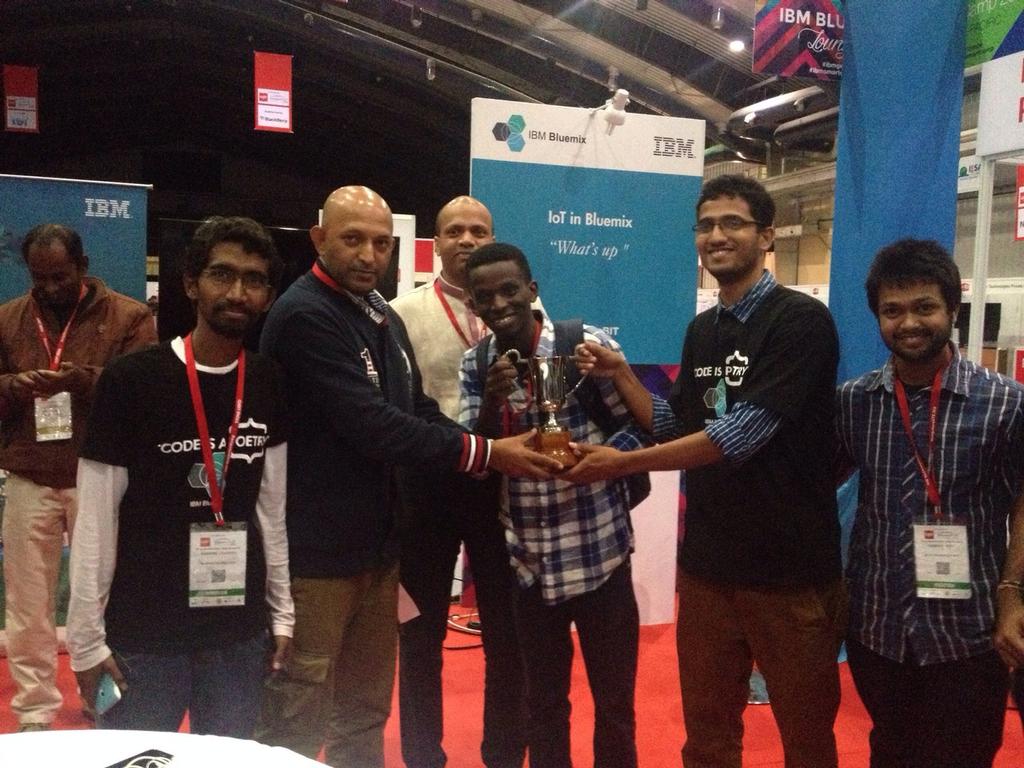 karthik_padman's tweet photo. 24 hrs of hard work over 2 days paid off to the winners and runners up at #bluemix hackothon at #IBMatCeBIT #IBMGE http://t.co/6ZUv89bFq2