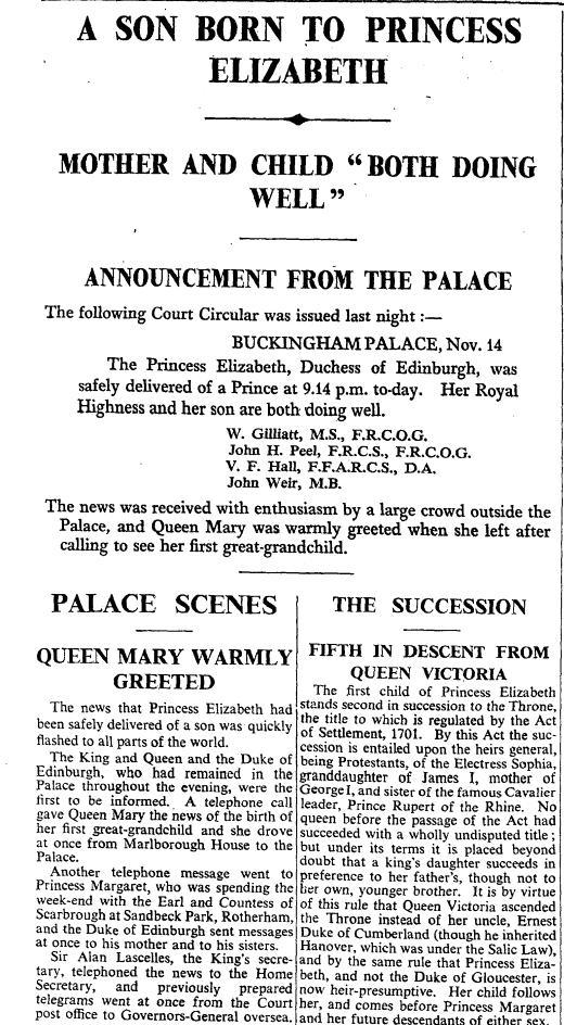 Happy Birthday to Prince Charles, 66 today.
Heres how we reported his birth in 1948  