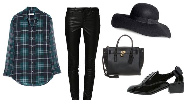 Cuero y cuadros son siempre una combinación ganadora #quemepongo: bit.ly/1vbBNbP