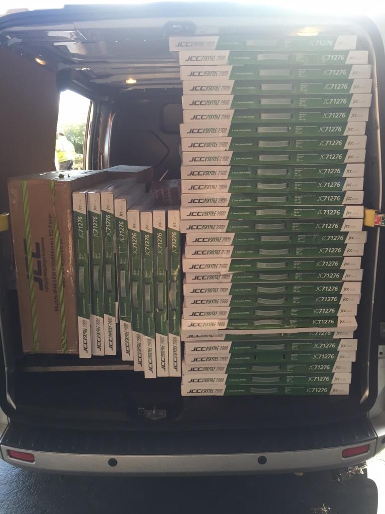 LFGelectrical's tweet photo. Customer very happy with the #skytile LED panels meaning repeat business for #LFG and more orders for @JCCLighting http://t.co/7ioEevrcW9