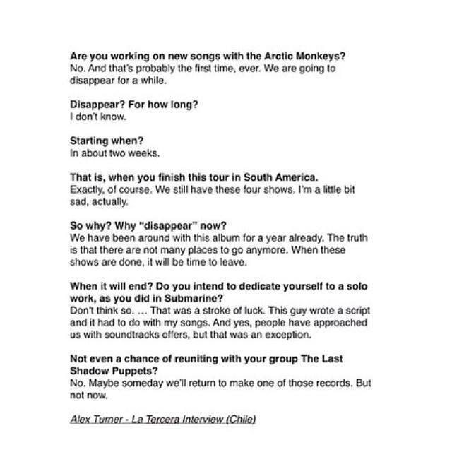 “<a href="/ArcticMonkeysUS/">Arctic Monkeys US</a>: Hey, it's Friday. You might be in a good mood right now. So don't read this. ” No god why?