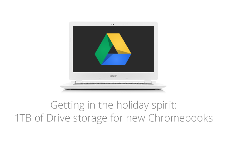 GoogleWorkspace's tweet image. 'Tis the season to be jolly with 1TB of Drive storage for new #Chromebooks. goo.gl/8h8WO4 #googleforwork