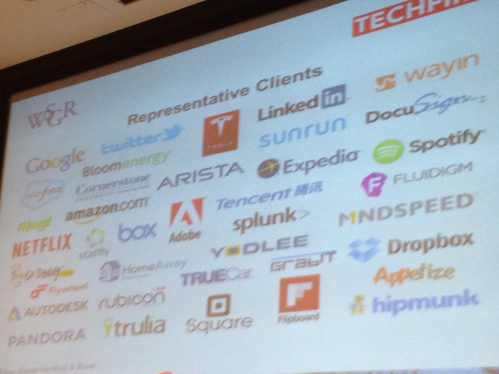 techfirelive's tweet photo. Great talk by @wilsonsonsini Partner Rob Kornegay at #techfirela. http://t.co/T7eDka9TMl