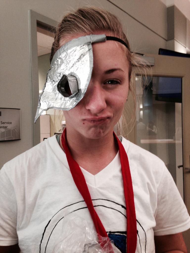 CyborgLegion's tweet photo. Superior Oksy mean mugs the camera in support of The Revolution. And the Cyborgs support her in her recovery process. http://t.co/wmpM6BcxFt