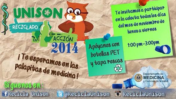 CESAUNISON's tweet photo. Ayuda a los alumnos de Medicina y @SEM_Unison a reciclar botellas PET y tapa roscas. #IniciativaBuho @ReciclaUnison http://t.co/YRLulbTSuq
