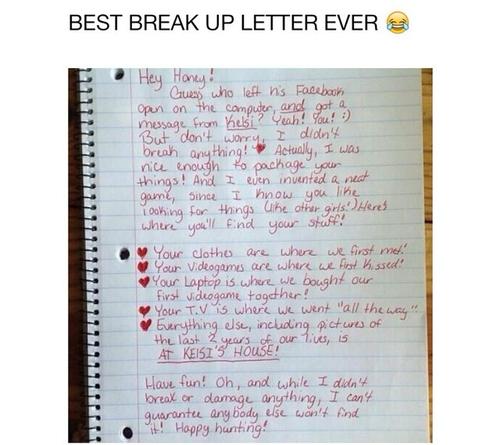 ComedyPosts's tweet photo. BEST BREAKUP LETTER EVER http://t.co/Y1UWFJvxaJ