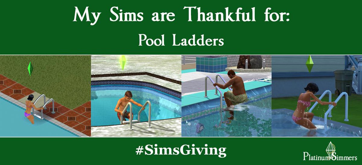 platpixelsquad's tweet photo. Thanksgiving is almost here! My Sims are Thankful for: Pool Ladders! #simsgiving #poolvember. http://t.co/WrWfpESrsR