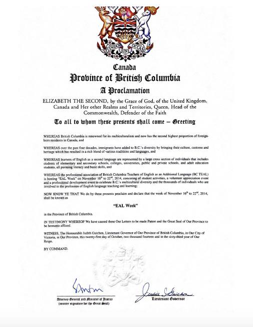It's EAL (English-as-an-additional language) week in BC!