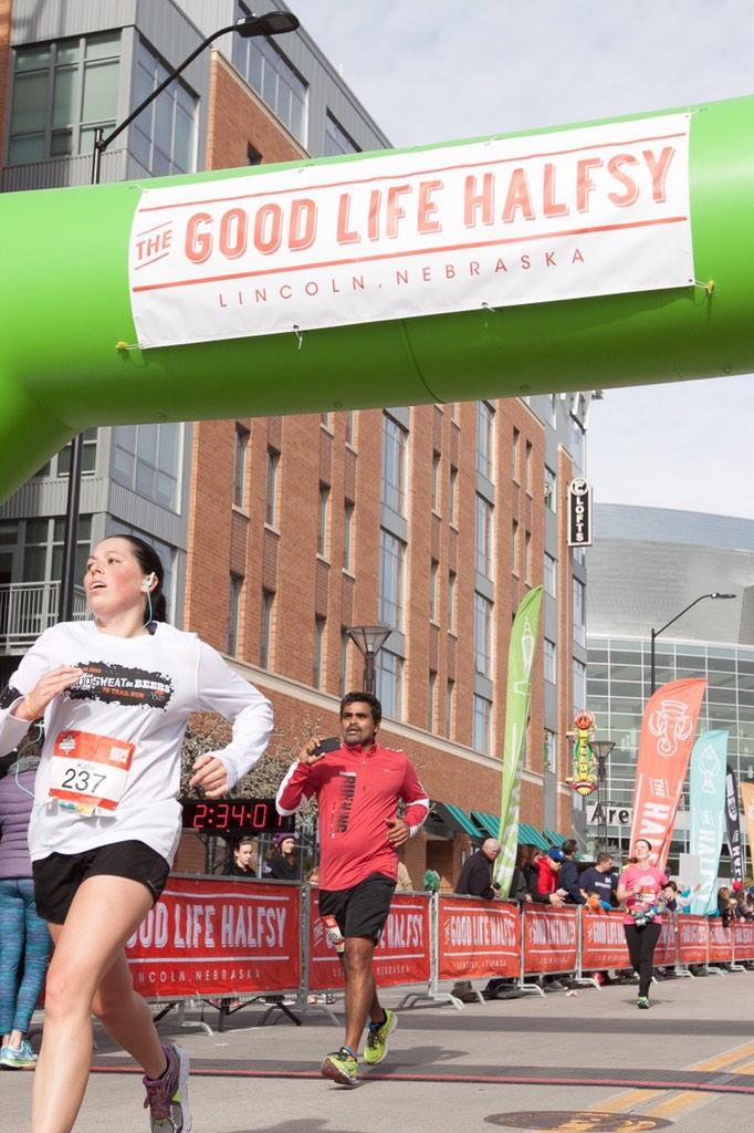 KatieFarritor's tweet photo. So glad I did the #GLHalfsy! These pics are great, especially the 2nd one. My face says "I'm finally done running." http://t.co/O7NPzawAHK