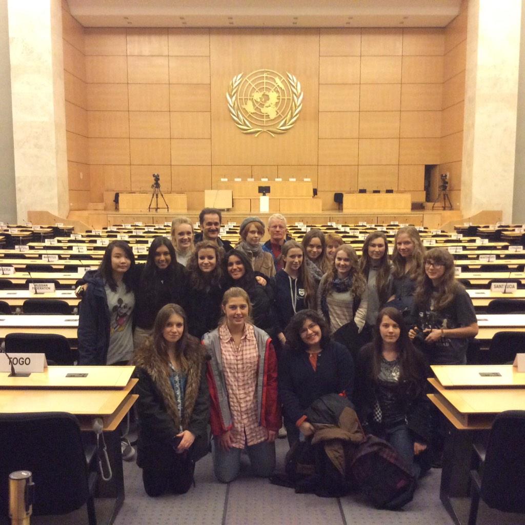patrick_slade's tweet photo. @RedMaidsSchool 
Greetings from the United Nations Headquarters in Geneva. Looking forward to CERN tomorrow. http://t.co/5BPHkQDd04