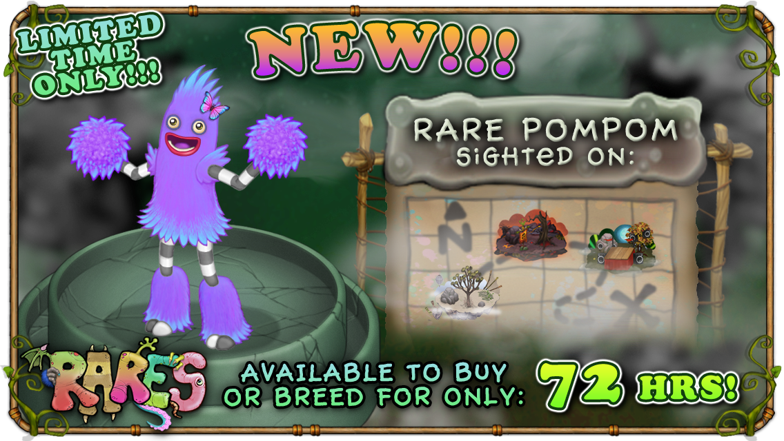 Coinciding serendipitously with the release of the new #MyPomPom app, the  Rare PomPom is now available to buy/breed!