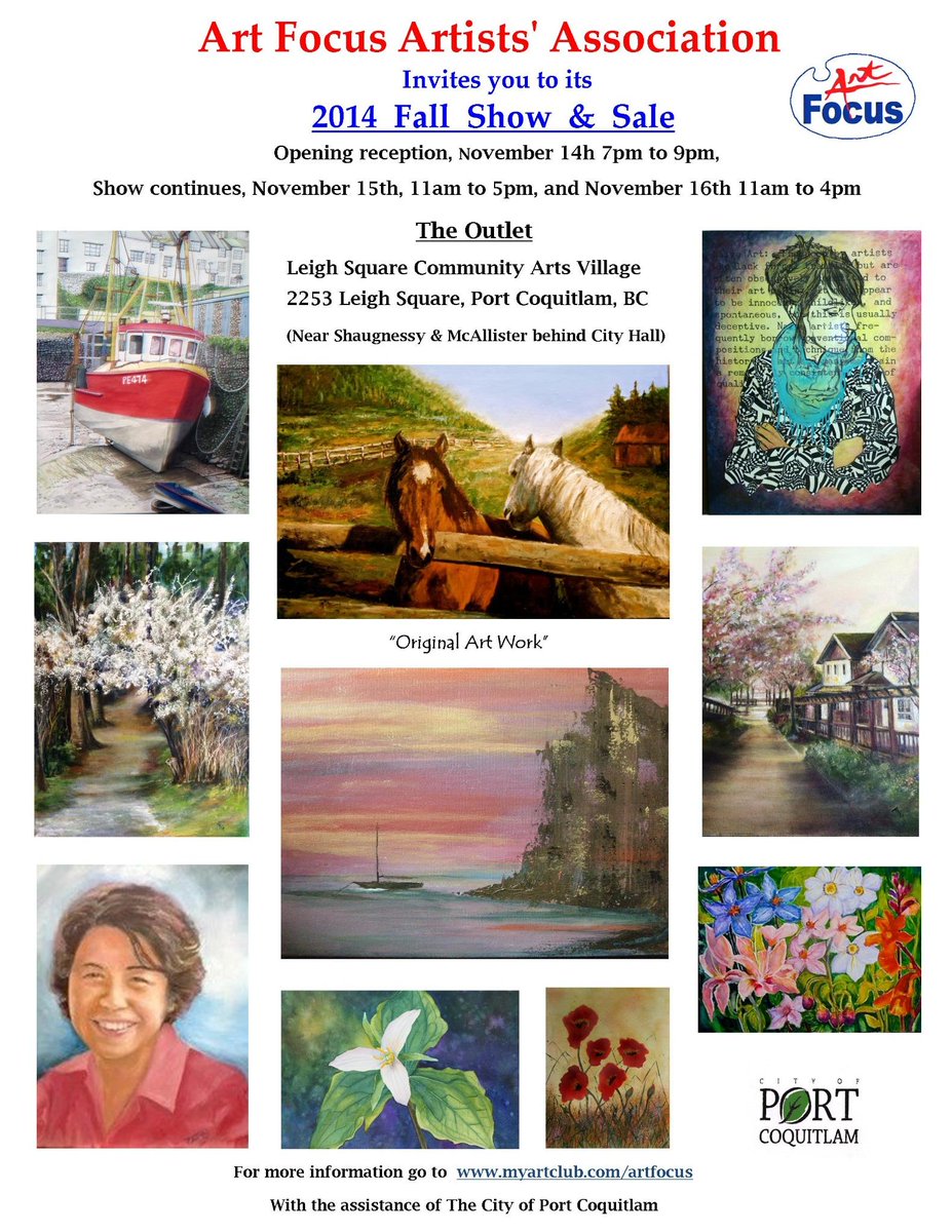 kalisart's tweet photo. Art Focus art show &amp; sale this weekend Port Coquitlam http://t.co/6kc0qBe2is